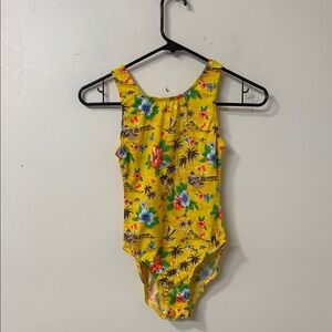 Tropical Yellow Bodysuit gymnastics